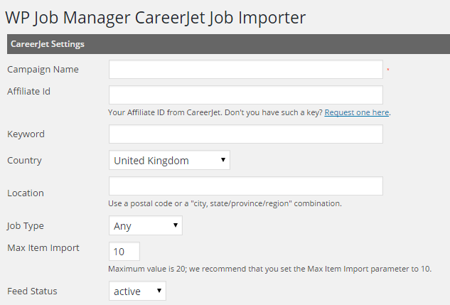 WP Job Manager CareerJet Importer