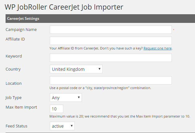 WP JobRoller CareerJet Job Importer