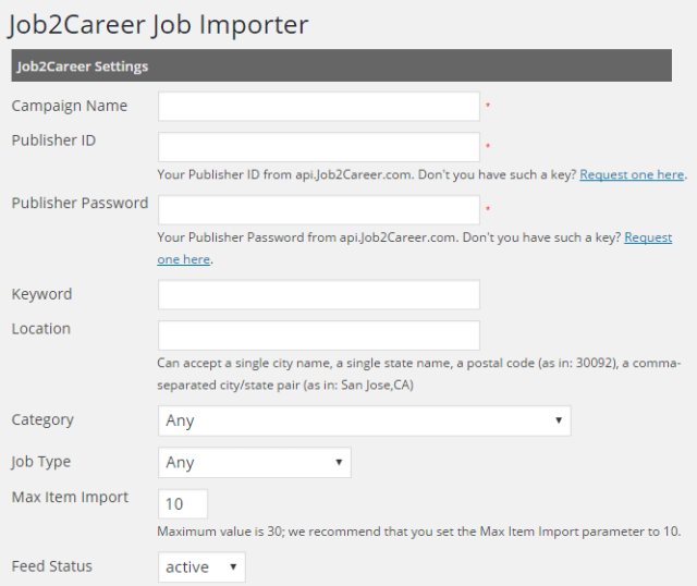 Job2Career  Job Importer